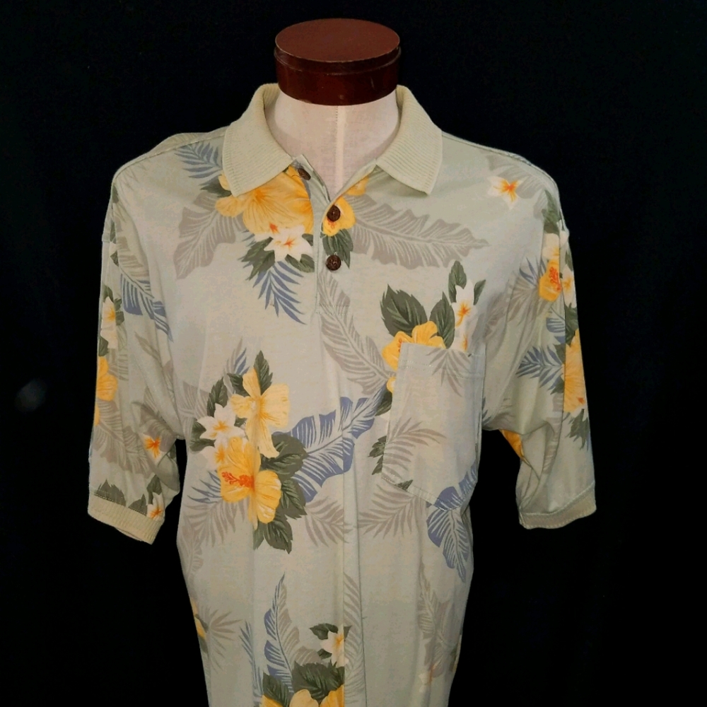 Tommy Babahama Mens Fashion Hawaiian Polo Shirt